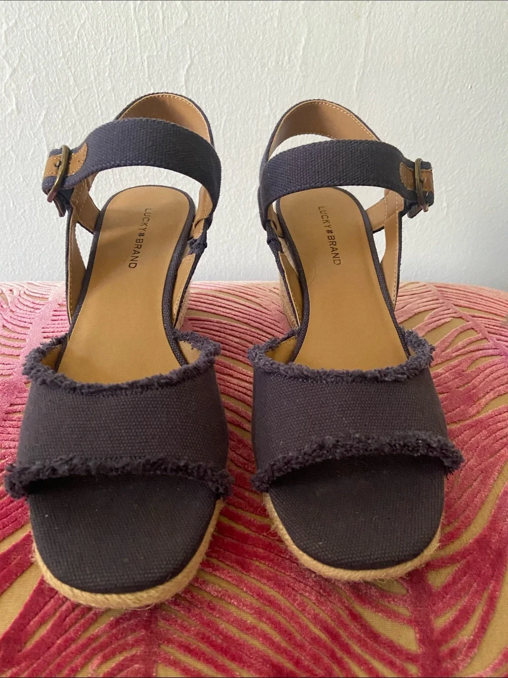 Lucky Brand Mintra espadrille wedges, indigo blue, size 8, EU 39 NWOT